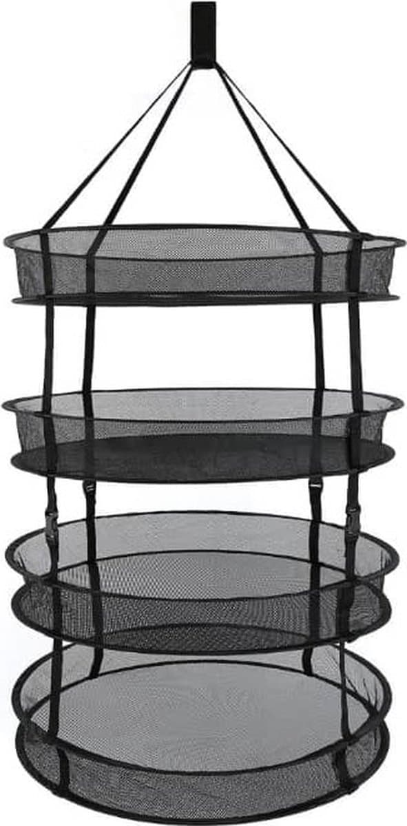 Droognet 60cm diameter 6 laags Heavy Duty Verstelbaar (Zwart) — afbeelding 1