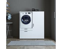 Roomart SERIE 2 Wasmachine Ombouwkast 127x145 cm - met Multifunctionele Kast - Wit