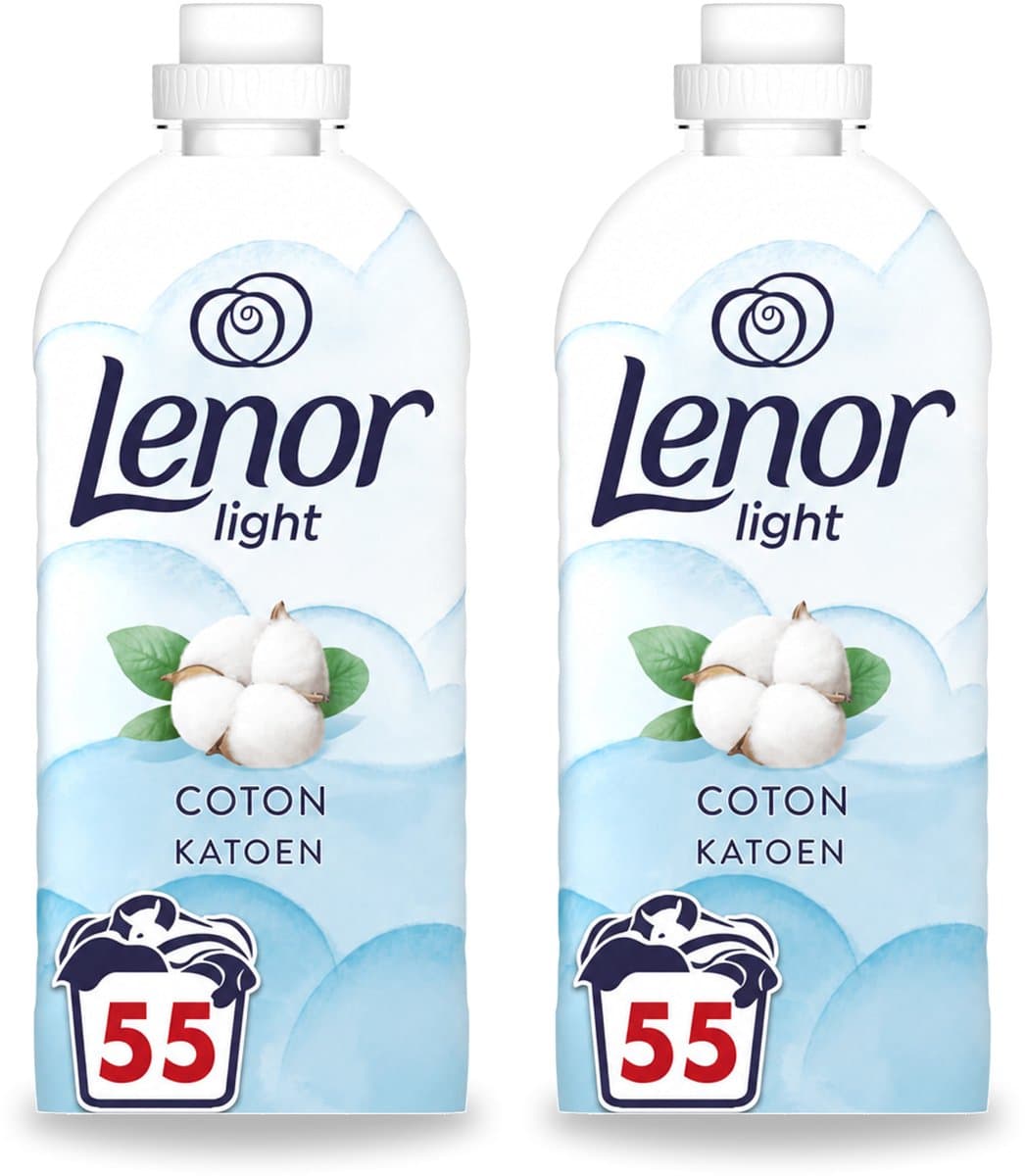 2 x Lenor Light - Wasverzachter - Katoen - Fris & Zacht - 55 Wasbeurten - Voordeelverpakking - 2 stuks — afbeelding 1