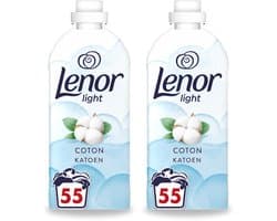 2 x Lenor Light - Wasverzachter - Katoen - Fris & Zacht - 55 Wasbeurten - Voordeelverpakking - 2 stuks