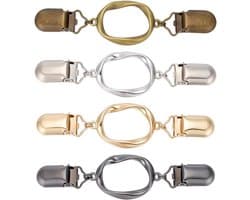 4 Stks Taille Cincher Clips Ovale Jurk Clip Terug Cinch 4 Kleuren Trui Sjaal Vest Kraag Broek Metalen Aansluiting Tie Clips 120mm Lang voor Sjaal Vest Kleding Dragen Present