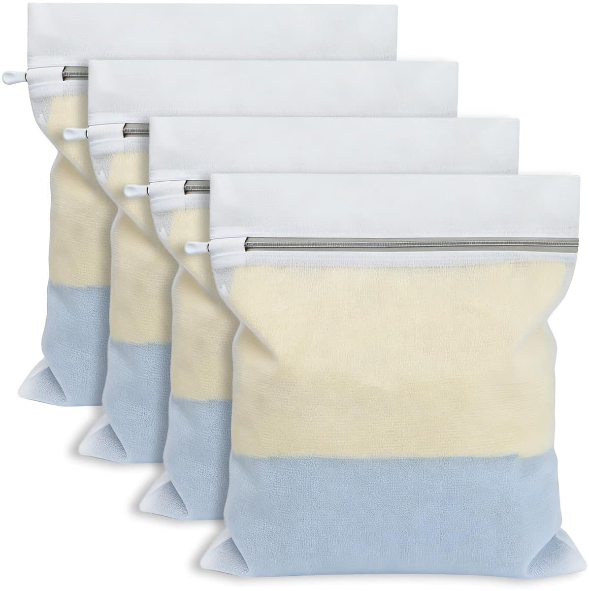 4-delige set Wasnetten - Robuust en duurzaam met verdekte ritsen - Voor de wasmachine, overhemden, bh's, sokken, ondergoed en babykleding - 25 x 30 cm — afbeelding 1