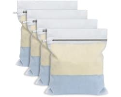 4-delige set Wasnetten - Robuust en duurzaam met verdekte ritsen - Voor de wasmachine, overhemden, bh's, sokken, ondergoed en babykleding - 25 x 30 cm