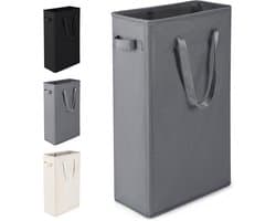Wasmand Oxford doek wasmand Opvouwbare Wasmand Moderne Wasverzamelaar met Handvatten voor slaapkamer, badkamer, slaapzaal,45L (DonkerGrijs)