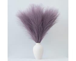 30 stuks kunstmatig pampasgras lila (55 cm) – Flauwe droogbloemen decoratie voor vaas – Boho kunstbloemen & kunstplanten voor woonkamer, tafeldecoratie & bruiloft (klein, pluisvrij)