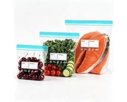 Diepvrieszakken met Ritssluiting - Transparant - 3 Maten - Herbruikbare Voedselzakken - Voor Vriezer en Keuken