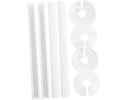 2-Set decoratie deksel deksel decoratie sanitair dekplaten afdekkingen van verwarmingsbuizen verchroomde pijpmof Afdekplaat voor toiletpijp pvc wit