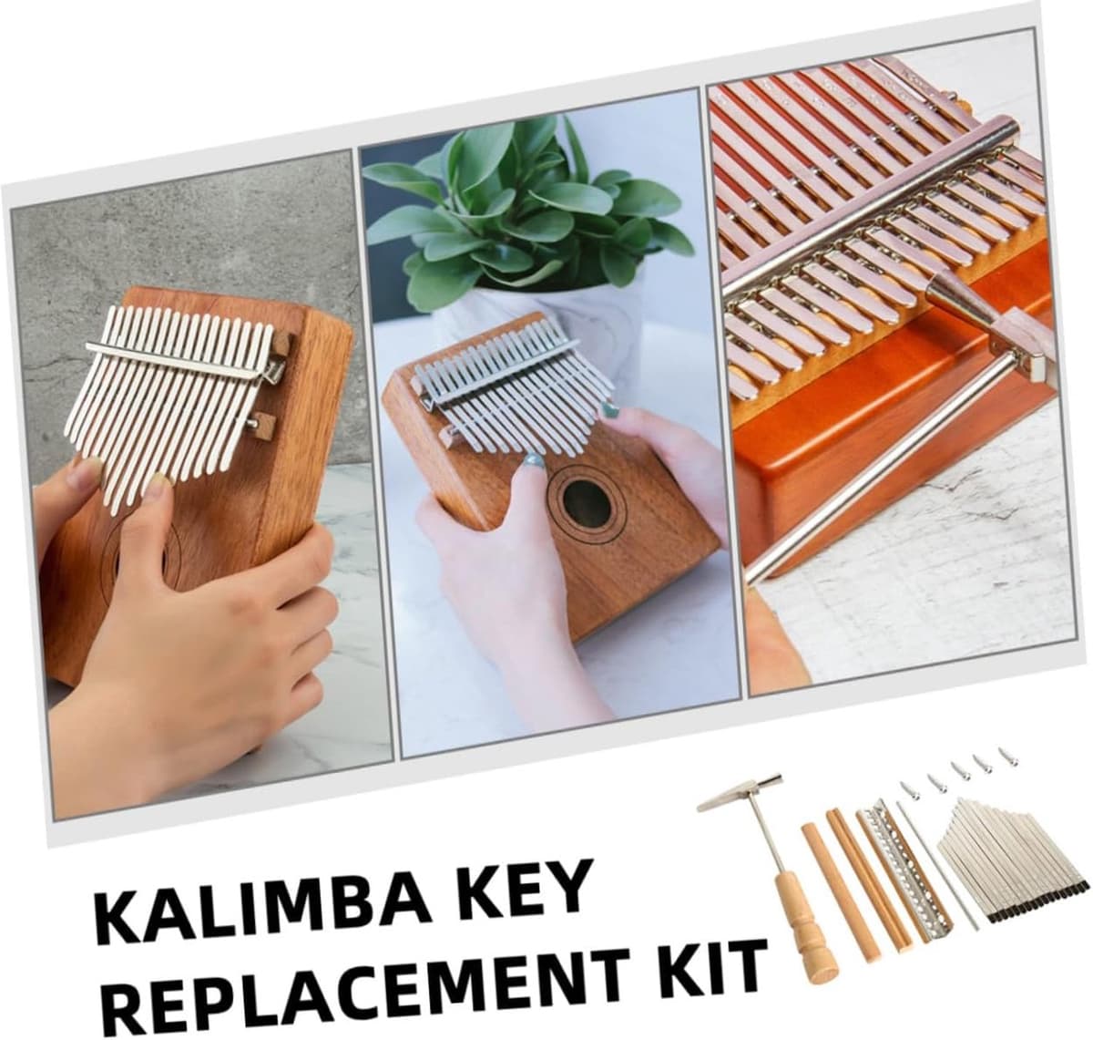 1set Kalimba Sleutels Met Tuninghamer Accessoires Voor Duurzame Herstelonderdelen Duimpiano Eenvoudig Te Monteren Te Gebruiken — afbeelding 1