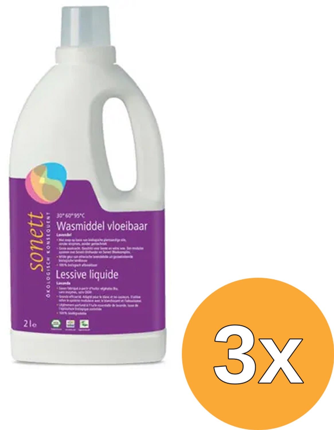 3x Sonett Wasmiddel Vloeibaar Lavendel (2000 ml) — afbeelding 1