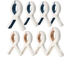 8-delige set - Extra groot - Kruissteek quiltclip - Winddicht - Naadloze kledingdroogclip - Houdt kleding vast tijdens het drogen - 10,2*7,3 cm - Gemengde kleuren