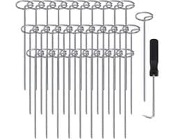 60 Stuks Anti-Roest Grondankers voor Tuin - 15 x 3 cm Gegalvaniseerde Haringen voor Onkruiddoek, Graszoden en Tentgebruik - Duurzame Tuinaccessoires
