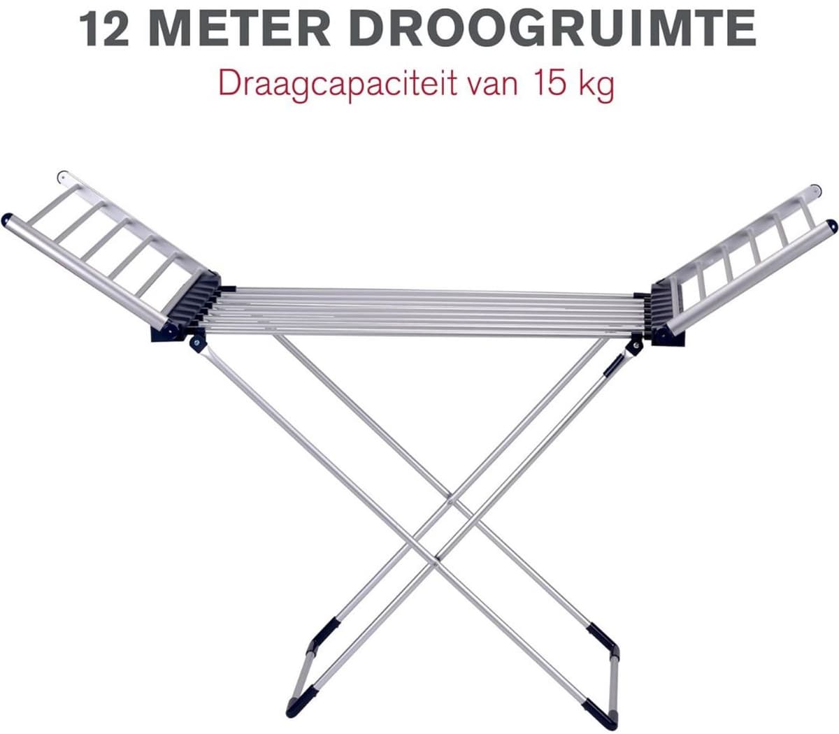 Elektrisch Droogrek - Wasrek Inklapbaar - Aluminium - Grijs — afbeelding 1