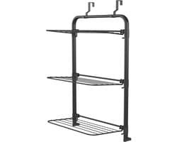 Wasrek Hangend Trapgat - Voor Radiator - Droogrek Ophangbaar - Zwart