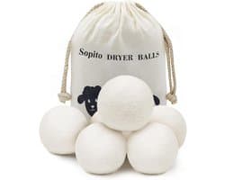 SnelShoppen - Wasdrogerballen Wol, 6 stuks Herbruikbare Drogerballen 2,8 inch/7 cm van 100% Nieuw-Zeelandwol, Veilig voor Baby's, Geurneutraal, Duurza