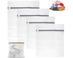 Wasnetjes met ritssluiting - Wit - 50 x 60 cm & 40 x 50 cm - Polyester waszakken voor delicate was - Voor kledingbescherming