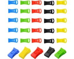 Set van 30 Plastic Sock Clips met Haken voor Wasmachine en Droger - Mini Kledingknijpers voor Organiseren, Opslaan en Drogen van Sokken