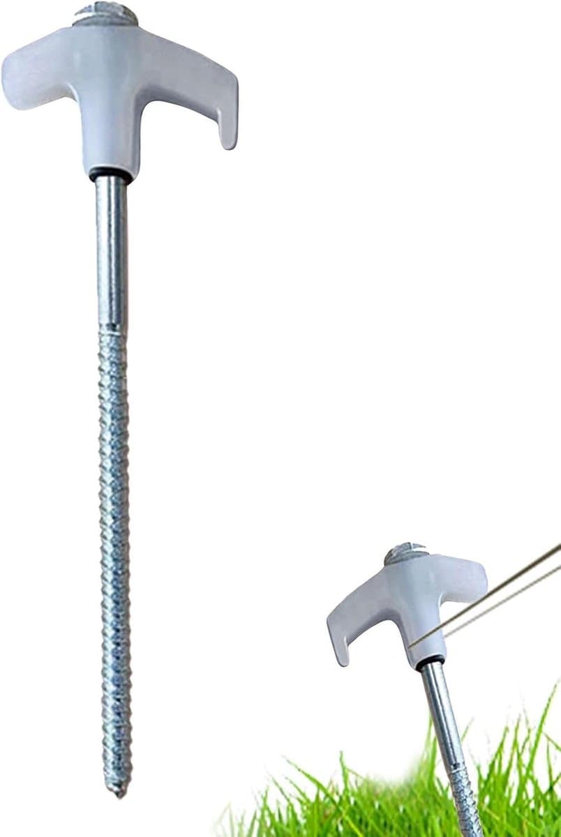 Grondankers - Tentharingen - Outdoor Verankering - Schroefdraad Ontwerp - 20 cm - Wit — afbeelding 1