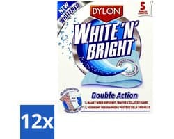 Dylon - Vlekverwijderaar - White & Bright - Superwit & Vlekkeloos - 5 Doekjes - Voordeelverpakking - 12 stuks