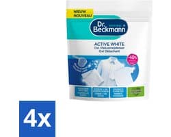 4 x Dr. Beckmann – Active White Oxi – Witte Was Poeder – 400 g - Wasmiddel - Vlekverwijderaar - Witte Was - Vlekken Verwijderen - Wasmachine