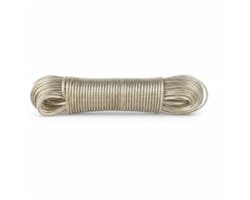 Waslijn 30 m met stalen kern - PVC-omhulsel - Flexibel - Voor buiten - Tuin/camping - Geschikt voor kleding en beddengoed - Ophanglijn