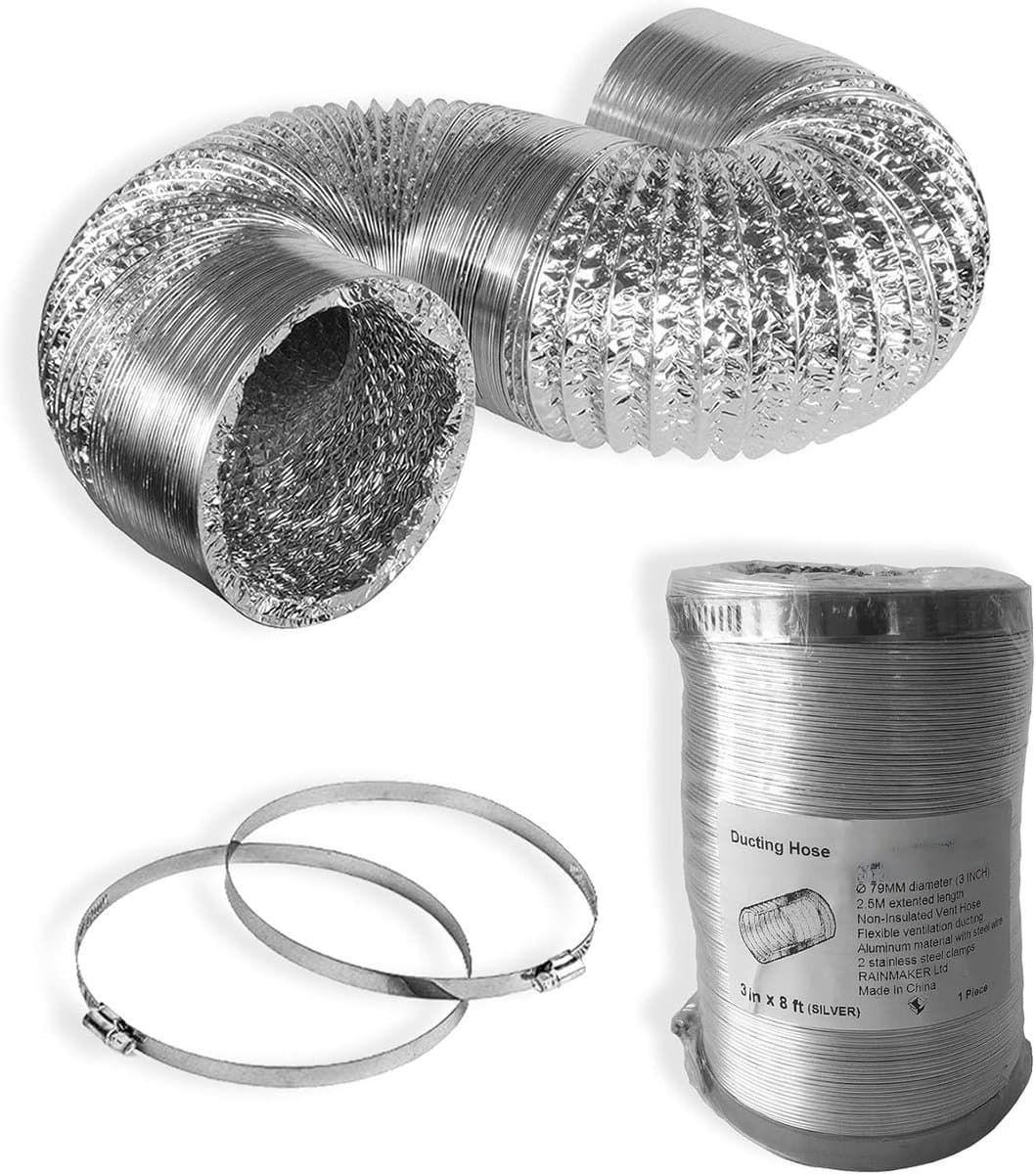 PromoHome Flexibele Aluminium Ontluchter Ø 79mm x 2,5m - Niet-geïsoleerd - Voor HVAC Ventilatie - Incl. 2 RVS Klemmen — afbeelding 1