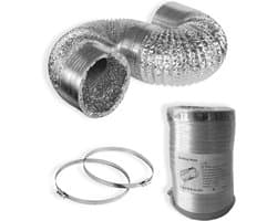 PromoHome Flexibele Aluminium Ontluchter Ø 79mm x 2,5m - Niet-geïsoleerd - Voor HVAC Ventilatie - Incl. 2 RVS Klemmen