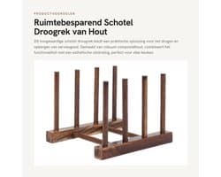 Droogrek Ruimtebesparend - Opvouwbaar - Serviesdroger - 4-zuilmodel - Composiet Hout - Makkelijk te Reinigen - Vaatdroger