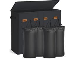 uJOY Wasmand - 4 praktische compartimenten - Inclusief 5 labels - 210 liter - Afneembare binnentas - Machinewasbare binnenzak