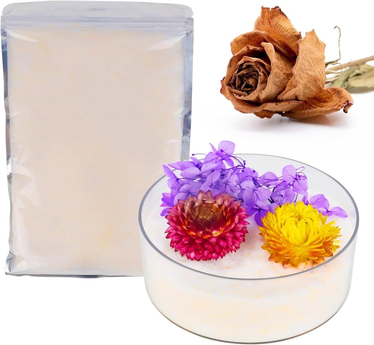500g - Silicagel Zakken - Silica Vochtdrogen - Bloemen & Planten - Oranje — afbeelding 1