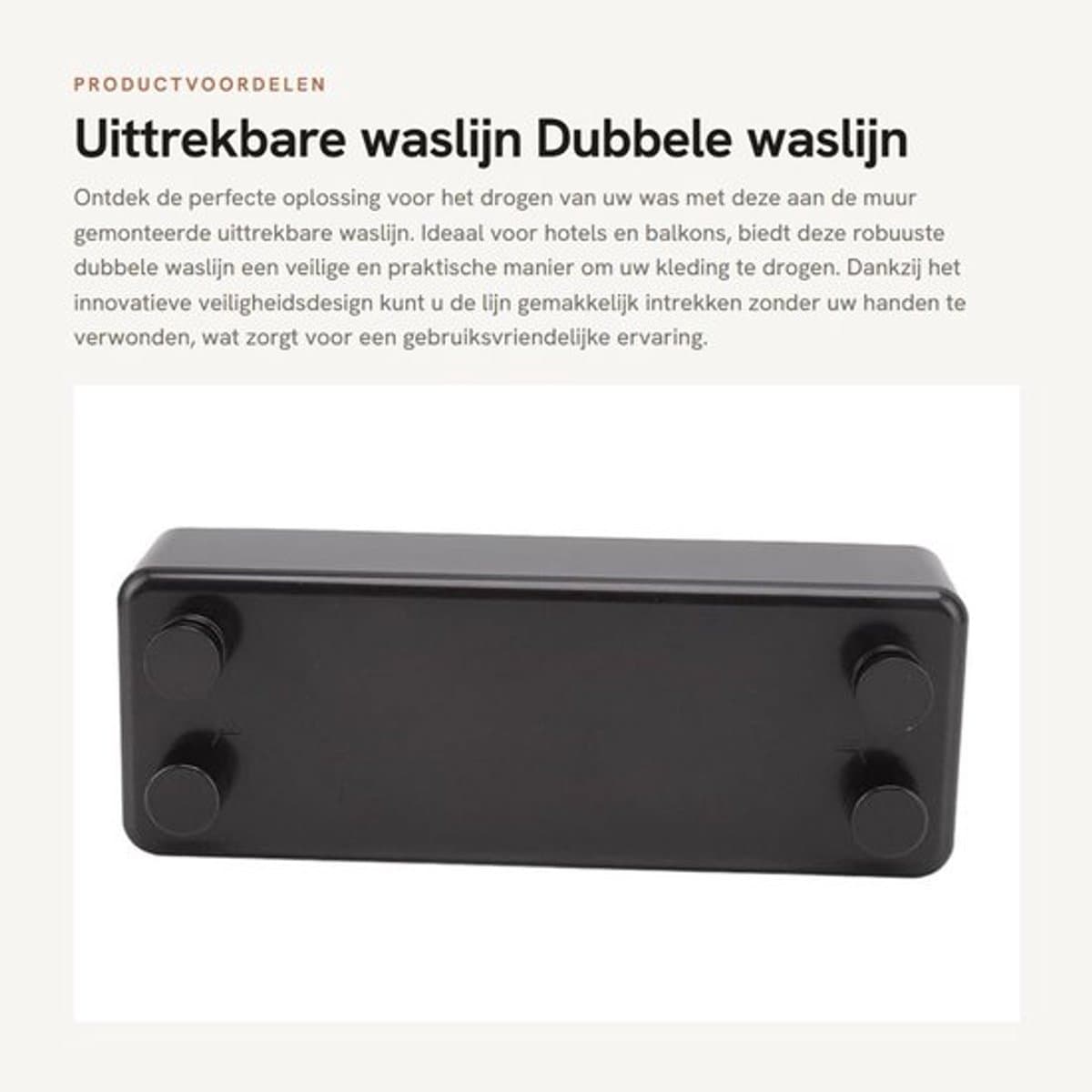 Waslijn Uittrekbaar 30 Meter - Dubbele Waslijn - Roestvrij Staal - Veiligheidsdesign - Voor Balkon - Ruimtebesparend - Kledinglijn — afbeelding 1
