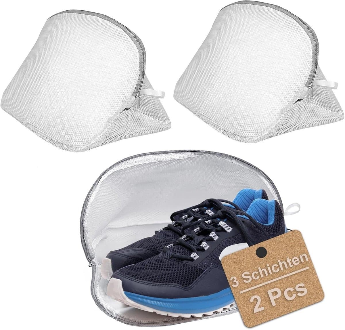 Herbruikbare Waszak voor Sneakers - 2 Stuks, Met Rits, Ideaal voor Schoenen en Sportkleding — afbeelding 1