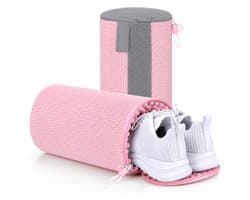 Schoenwaszak - Waszak voor schoenen - Herbruikbaar - Wasmachine&Droger - voor Sneakers en Tennisschoenen- Pink/Grijs