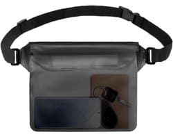 Tas, 1 stuk, zwart, lichte heuptas met verstelbare riem, houdt je mobiele telefoon droog en veilig op het strand of tijdens het zwemmen