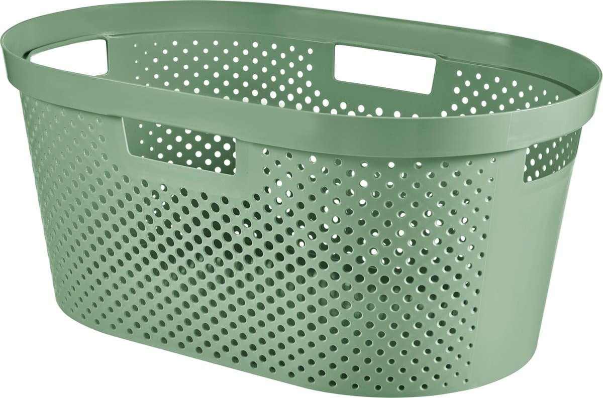 Curver - Infinity Recycled Dots - Wasmand - 40L - Groen — afbeelding 1