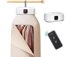 Droger - Draagbare droger - Opvouwbare droger - Met afstandsbediening - Met droogtas - Mini-wasmachine - Elektrische droger - Geschikt voor reizen, camper, thuis, appartement - 29×22×20 cm - Wit — afbeelding 1