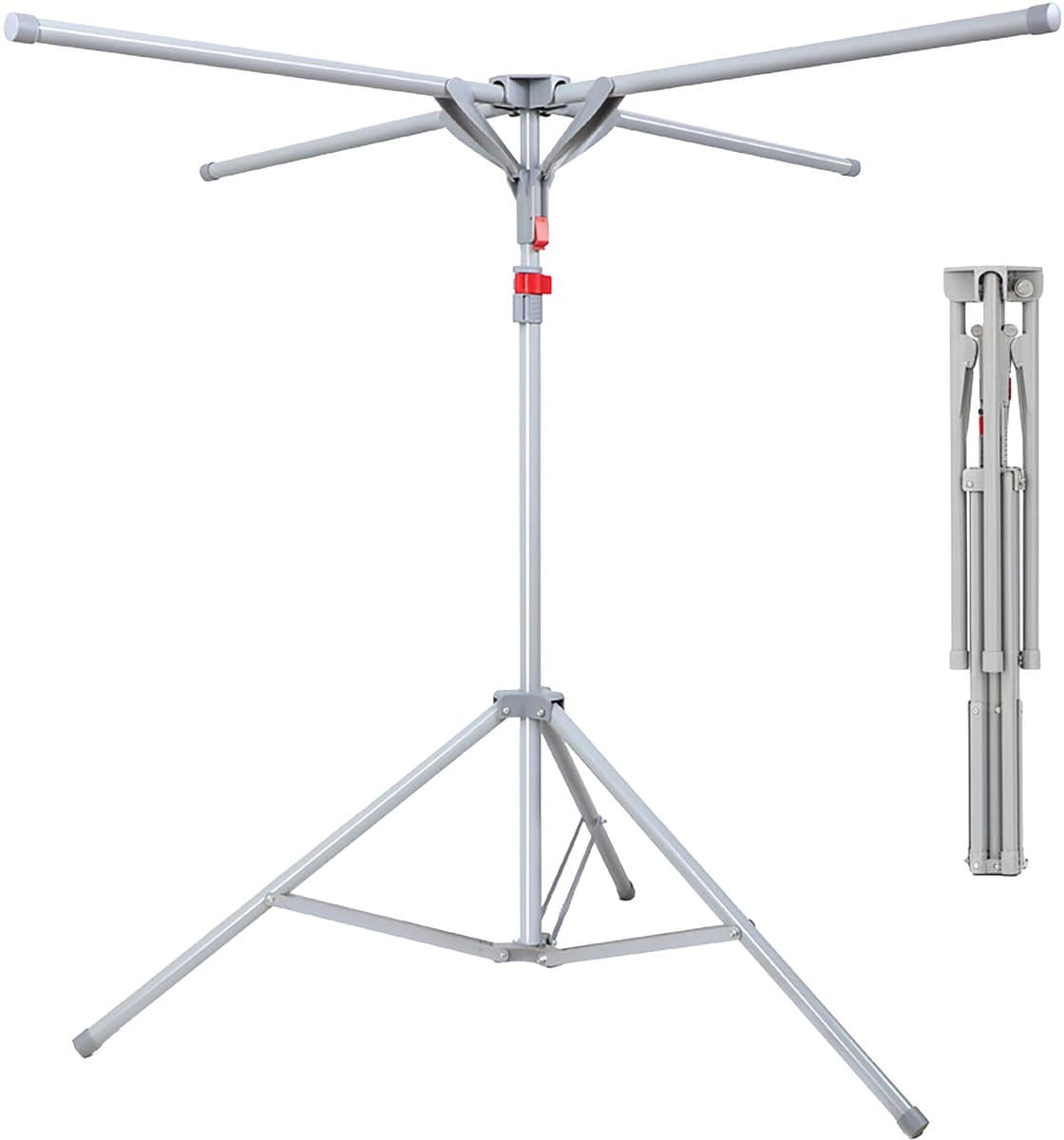 Droogrek inklapbaar - hoogte verstelbaar 100-180 cm - grijs — afbeelding 1
