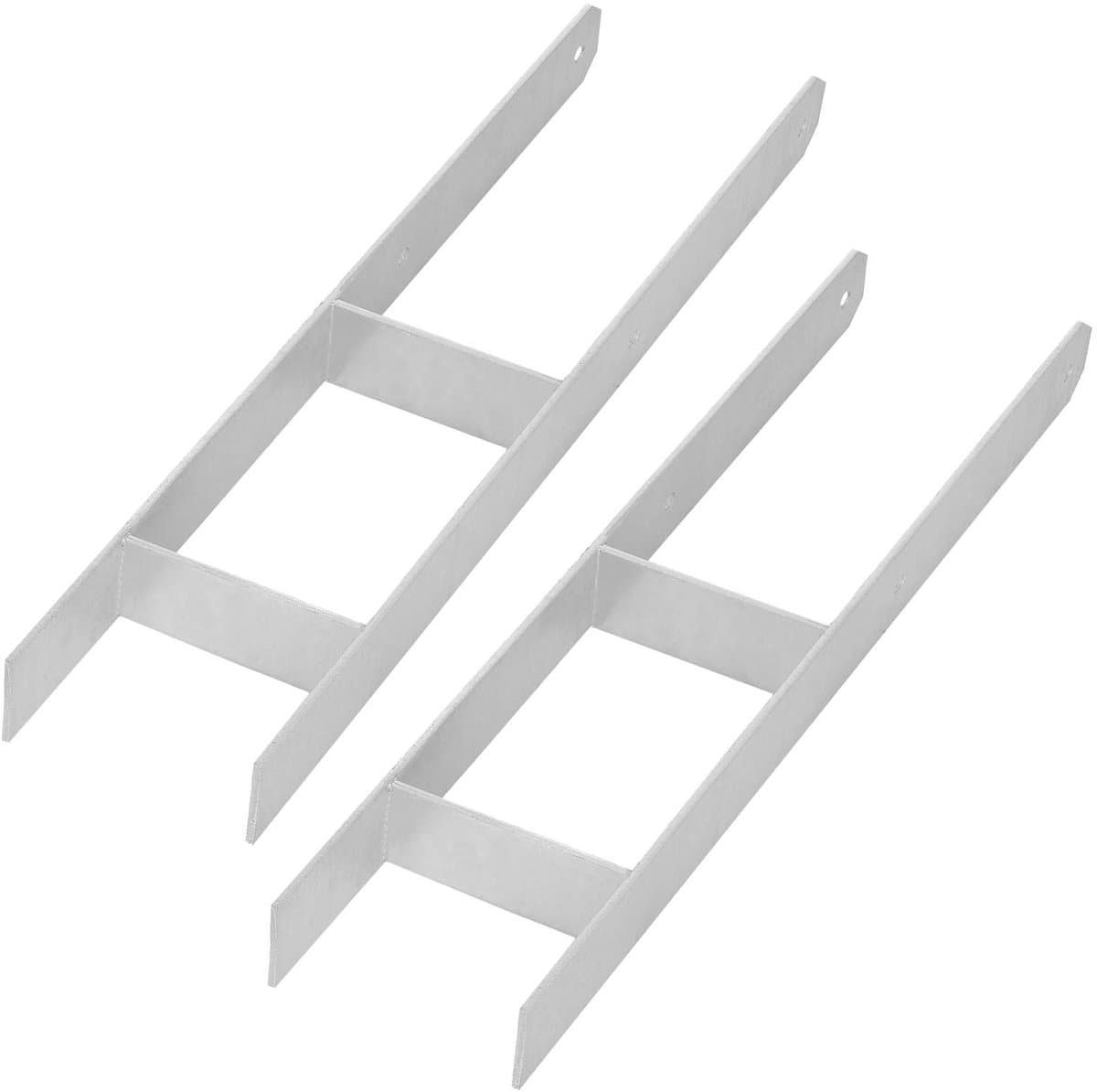 Kotarbau - Stalen H-vormige Paalsteun - Verzinkt - 140 mm - Set van 2 — afbeelding 1