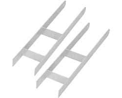 Kotarbau - Stalen H-vormige Paalsteun - Verzinkt - 140 mm - Set van 2
