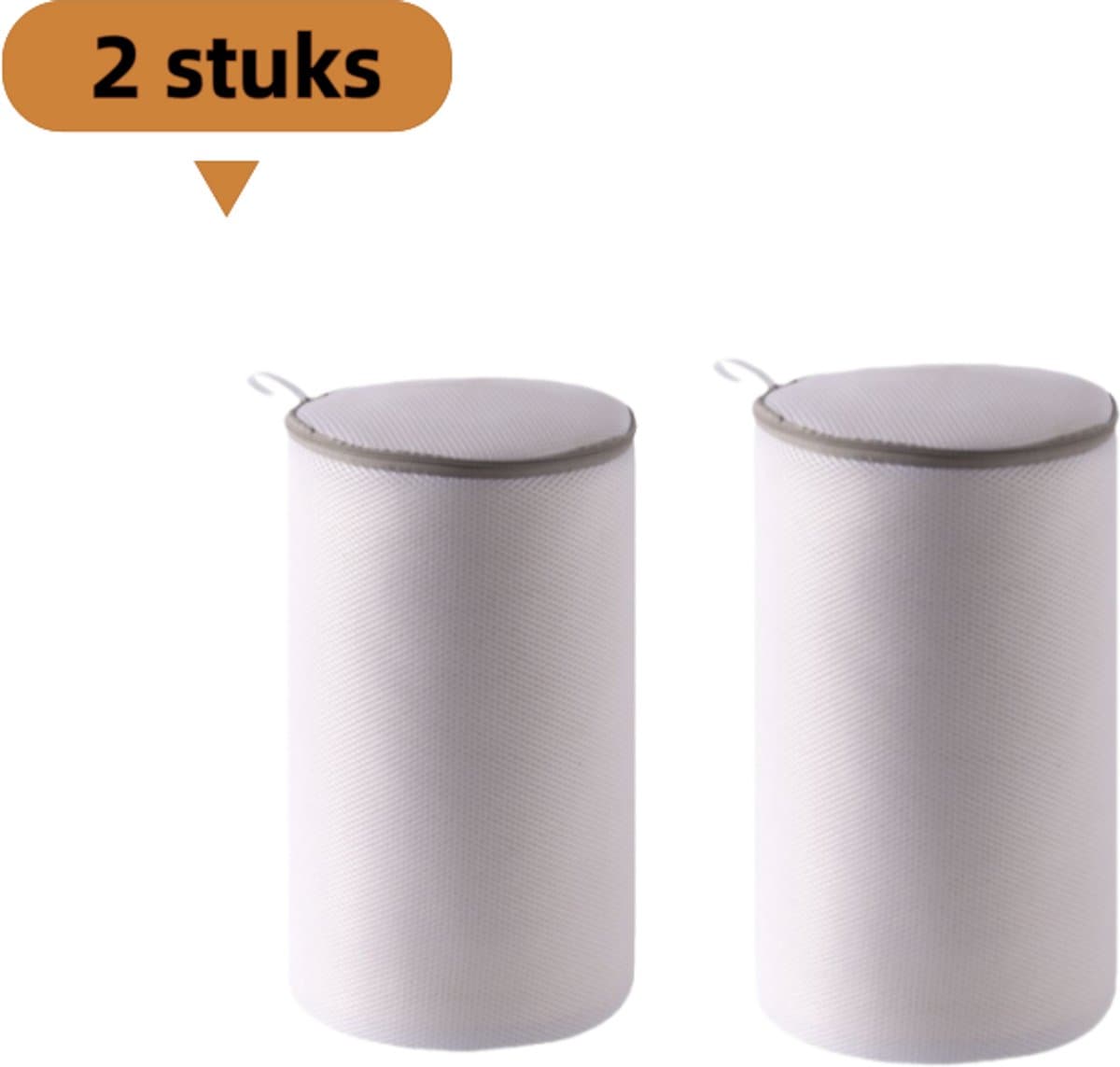 2-delige mesh-waszak voor schoenen - polyester - wasmachinebestendig - wit - 17*38 cm — afbeelding 1