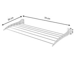 Opklapbaar Wasrek - Wanddroogrek - 70 cm - Wit - Inklapbaar - Roma