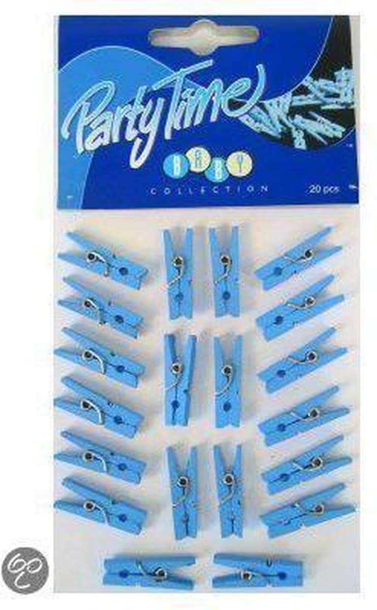20 mini knijpers blauw — afbeelding 1