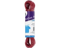 Waslijn/drooglijn 15 meter PVC rood