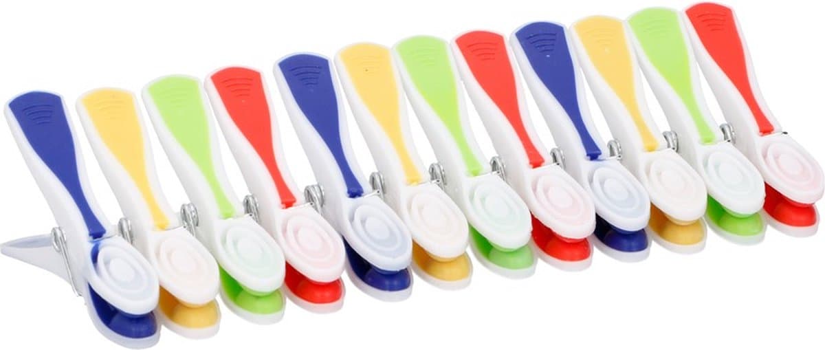 Wasknijpers - 48x stuks - multi-kleur - kunststof - wasspelden — afbeelding 1