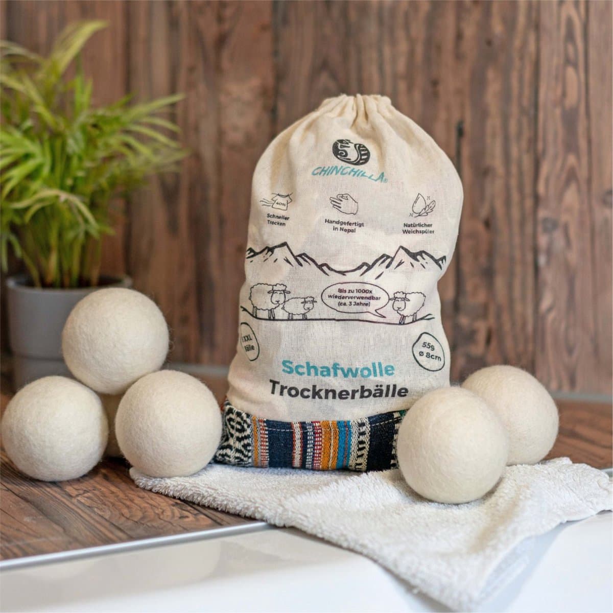 Chinchilla® Drogerballen XXL - Set van 6 Stuks - Herbruikbare Wasdrogerballen - Droogballen - Energiebesparing - Drogerballen voor Wasdrogers - Wasbollen — afbeelding 1