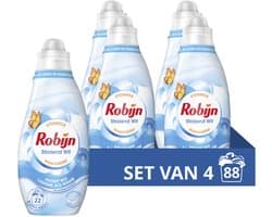 Robijn - Vloeibaar Wasmiddel - Klein & Krachtig - Stralend Wit -4 flessen -88 Wasbeurten - Vooordeelverpakking