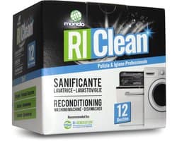 Mondo RIClean reiniger voor wasmachine / vaatwasser - 1 doos a 12 stuks - ontkalker en onderhoud - geschikt voor Bosch Siemens Miele AEG