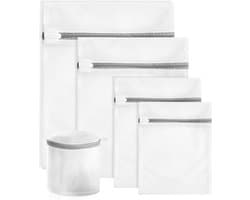 YONO Waszakken Set - 5 Stuks - Wasnetten met Rits voor Wasgoed - Waszak Wasmachine - Groot - Wit — afbeelding 1