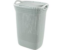 Curver Knit Wasmand met deksel - 57L - Misty Blue