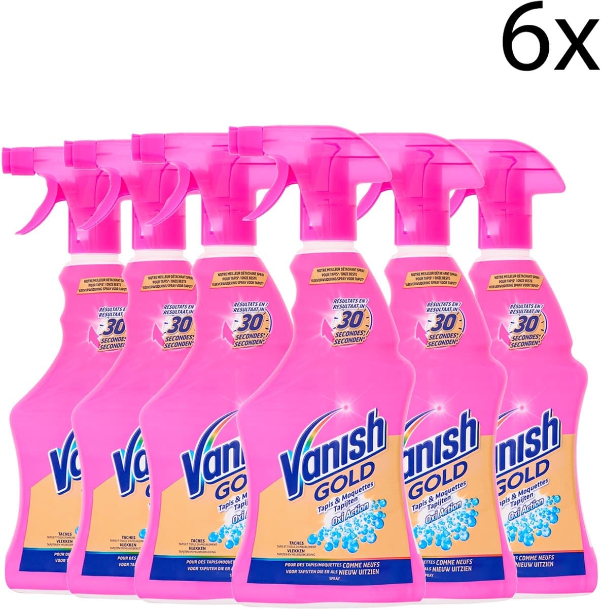 Vanish Oxi Action Gold Tapijt Vlekverwijderaar Spray - 500ml x6 — afbeelding 1