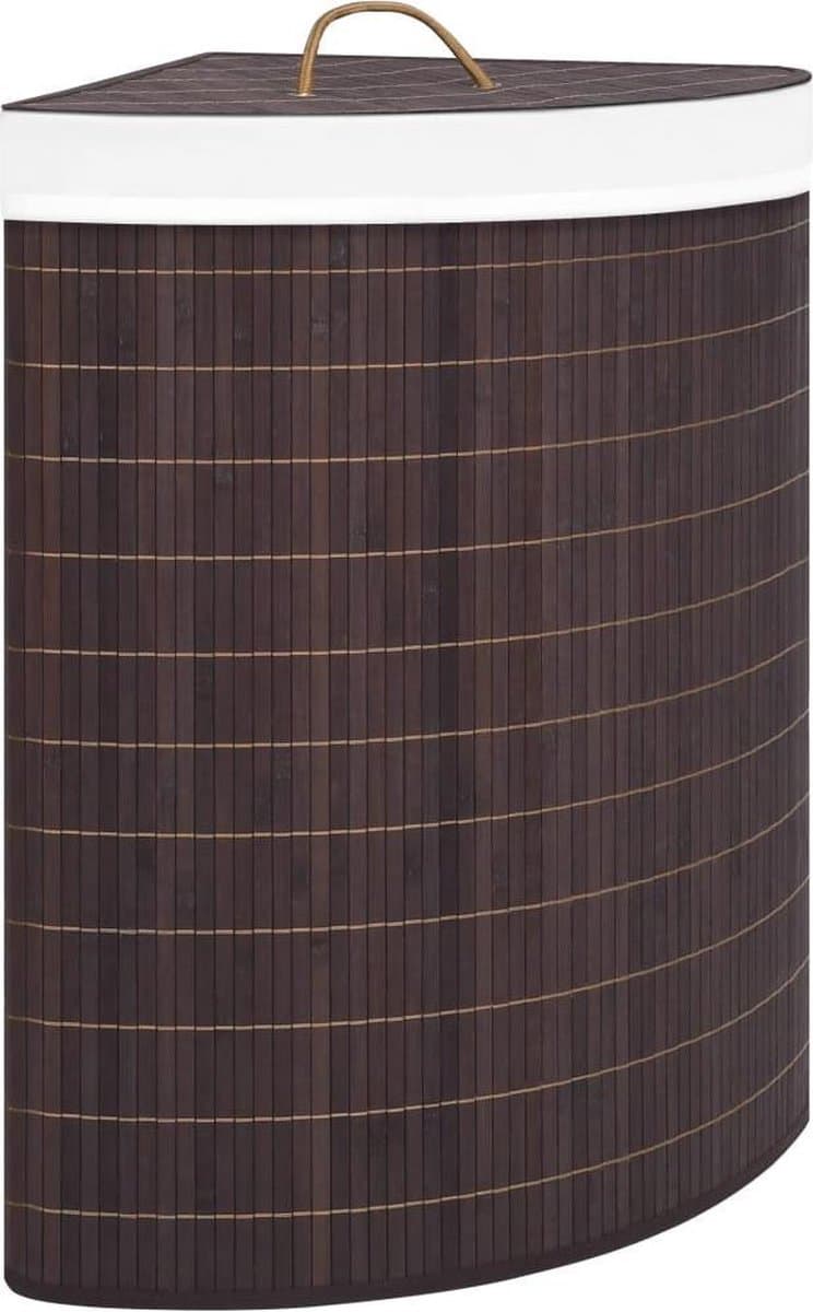 vidaXL - Hoekwasmand - 60 - L - bamboe - bruin — afbeelding 1